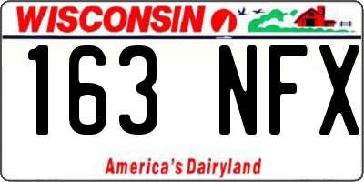 WI license plate 163NFX