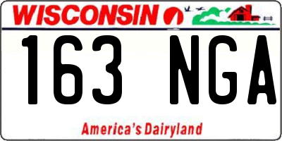WI license plate 163NGA