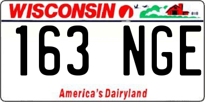WI license plate 163NGE