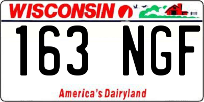 WI license plate 163NGF