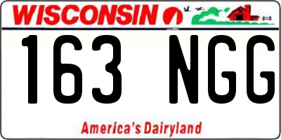 WI license plate 163NGG