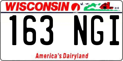 WI license plate 163NGI