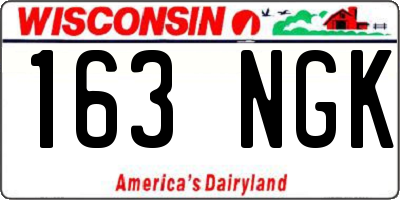 WI license plate 163NGK