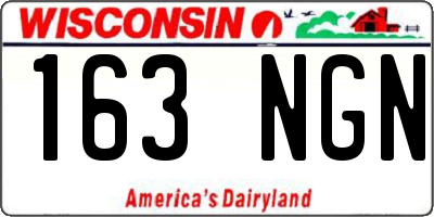 WI license plate 163NGN