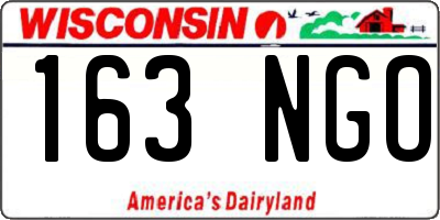 WI license plate 163NGO