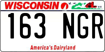WI license plate 163NGR