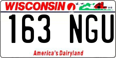 WI license plate 163NGU