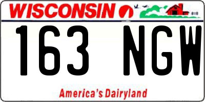 WI license plate 163NGW