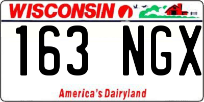 WI license plate 163NGX