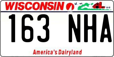WI license plate 163NHA