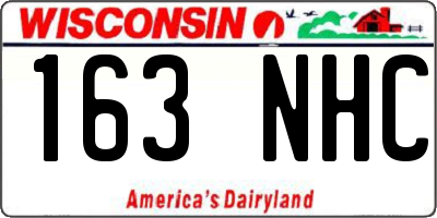 WI license plate 163NHC