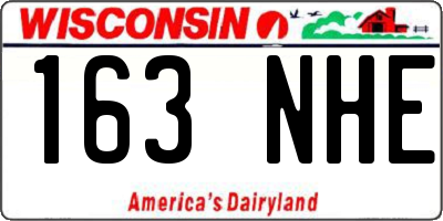 WI license plate 163NHE