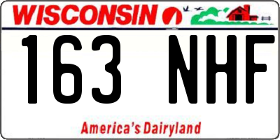WI license plate 163NHF