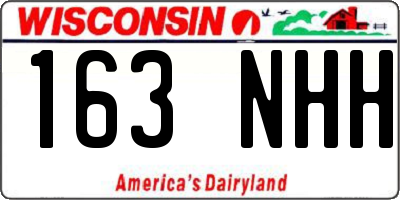 WI license plate 163NHH