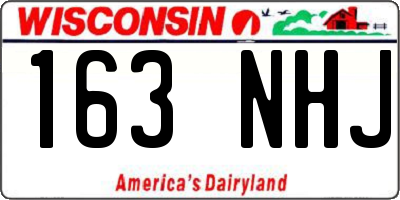 WI license plate 163NHJ
