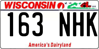 WI license plate 163NHK