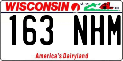WI license plate 163NHM