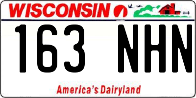 WI license plate 163NHN