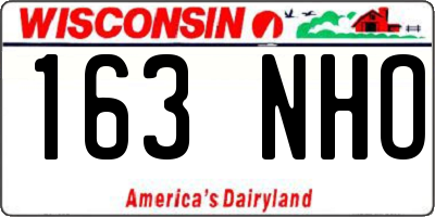 WI license plate 163NHO