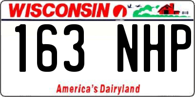 WI license plate 163NHP