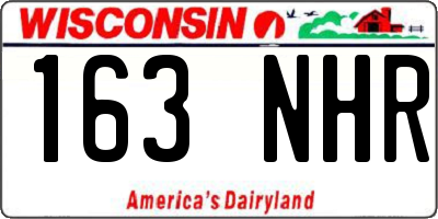 WI license plate 163NHR