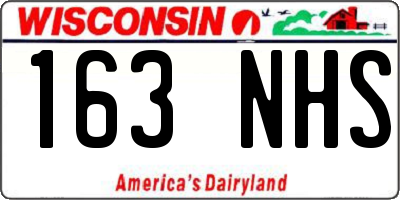 WI license plate 163NHS