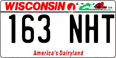 WI license plate 163NHT