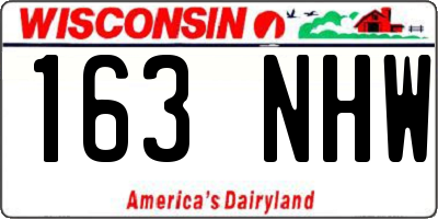 WI license plate 163NHW