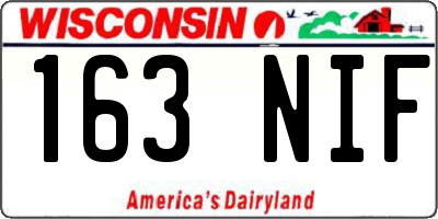 WI license plate 163NIF