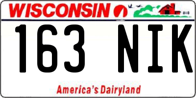 WI license plate 163NIK