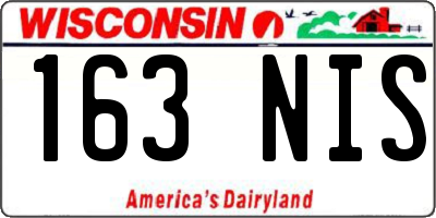 WI license plate 163NIS