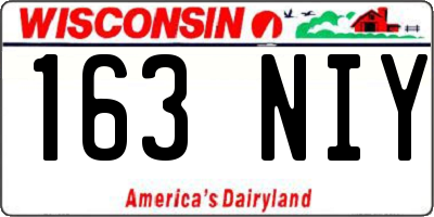 WI license plate 163NIY