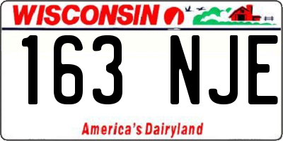 WI license plate 163NJE