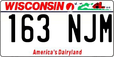 WI license plate 163NJM