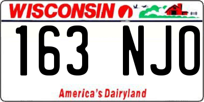 WI license plate 163NJO