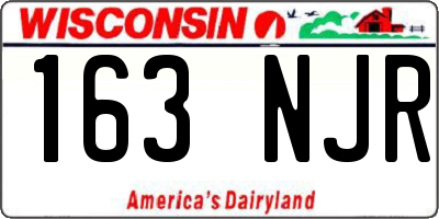 WI license plate 163NJR