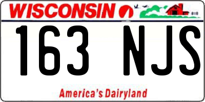 WI license plate 163NJS