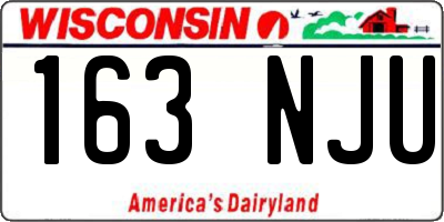 WI license plate 163NJU