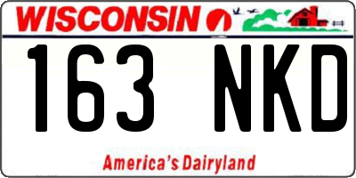 WI license plate 163NKD