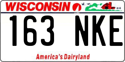 WI license plate 163NKE