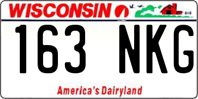 WI license plate 163NKG