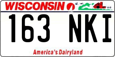 WI license plate 163NKI
