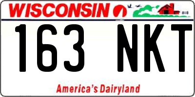 WI license plate 163NKT