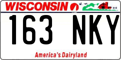 WI license plate 163NKY