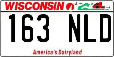 WI license plate 163NLD