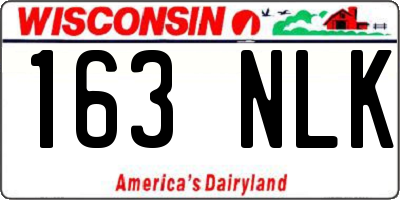 WI license plate 163NLK