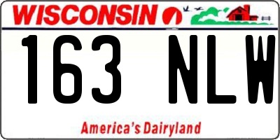 WI license plate 163NLW