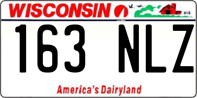 WI license plate 163NLZ