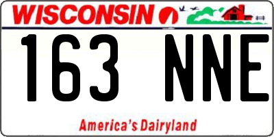 WI license plate 163NNE
