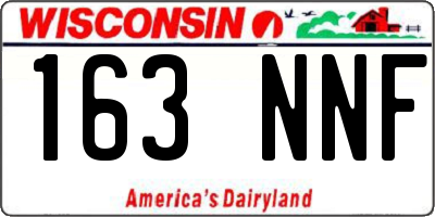 WI license plate 163NNF